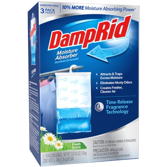 Absorbedor de humedad Wm Barr DampRid 437 g, paquete de 3 unidades, aroma fresco