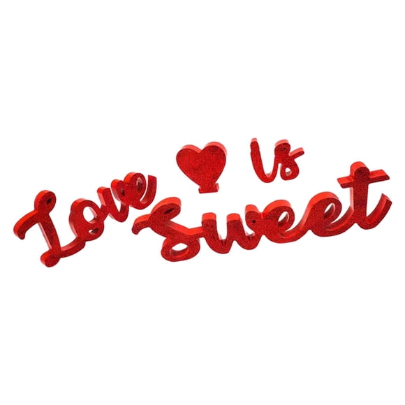 Letra De Madera Love IS Sweet Sign Decoración De Mesa Para El Día De San Valentín Para Año Nuevo Rojo