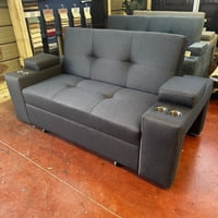 Camila Home - Sofá Cama Repelente Al Agua Elite 2 Plazas Marengo Con Puffs Y Respaldo Reclinable