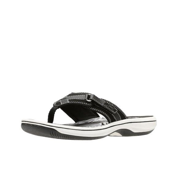 Chancletas Clarks Breeze Sea para mujer, negras, sintéticas, talla 9