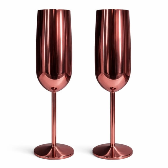 Set 2 Copas Acero Rosa Cobrizo