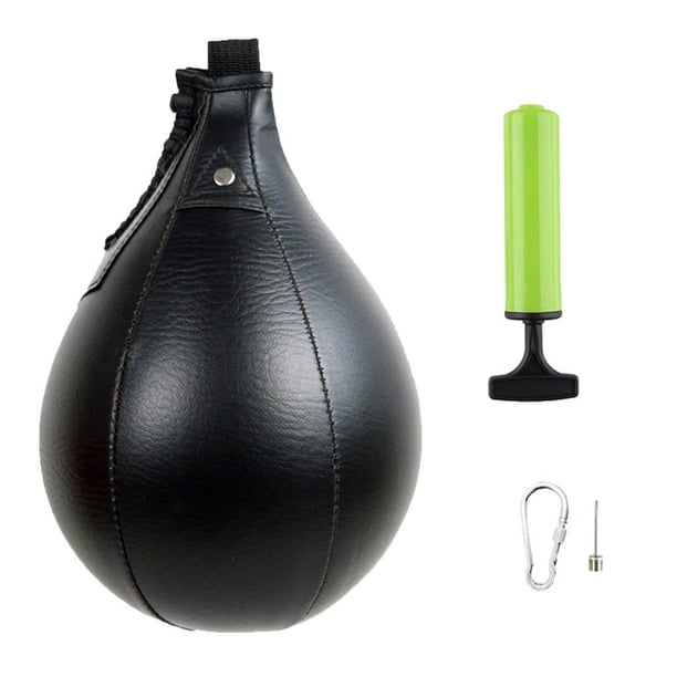 Bolsa de boxeo de material cuero PU, bolsa de boxeo, Speedball, resistente, giratoria, para colgar, para entrenamiento físico, Mma, boxeo, Thai caseing Thai , negro