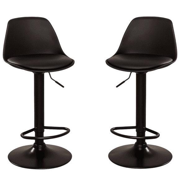Pack 2 Taburetes Eames Base Negra para Cocina o Bar Negro
