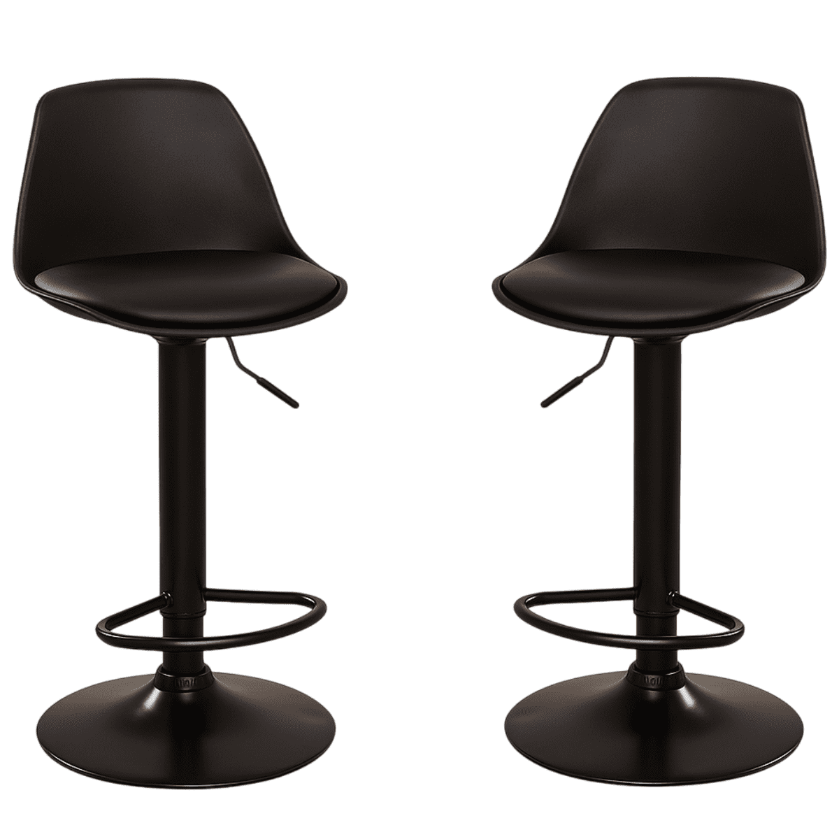 Moboi - Pack 2 Taburetes Eames Base Negra Para Cocina O Bar Negro