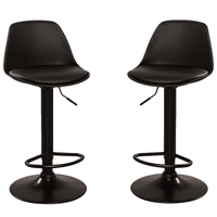 Moboi - Pack 2 Taburetes Eames Base Negra Para Cocina O Bar Negro