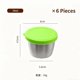 thumbnail image 1 of suxuMhao Vasos para Condimentos con Tapas, 6 Piezas Plateado y Verde 2.37 oz/70ML Vasos Pequeños para Salsa, Vasos Reutilizables para Salsas y Aderezos de Ensalada, Recipientes para Condimentos de, 1 of 3