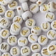 thumbnail image 3 of Juego de 200 cuentas de joyería sueltas de acrílico dorado con letras blancas, accesorios para pulseras para niños, 3 of 8