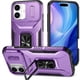 thumbnail image 1 of Funda Armada para iPhone 17 con Tapa Deslizante y Soporte Magnético Giratorio Morado, 1 of 5