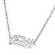 thumbnail image 1 of escrito 'fe' palabra colgante clavícula collar unisex fantasía joyería plata, 1 of 3