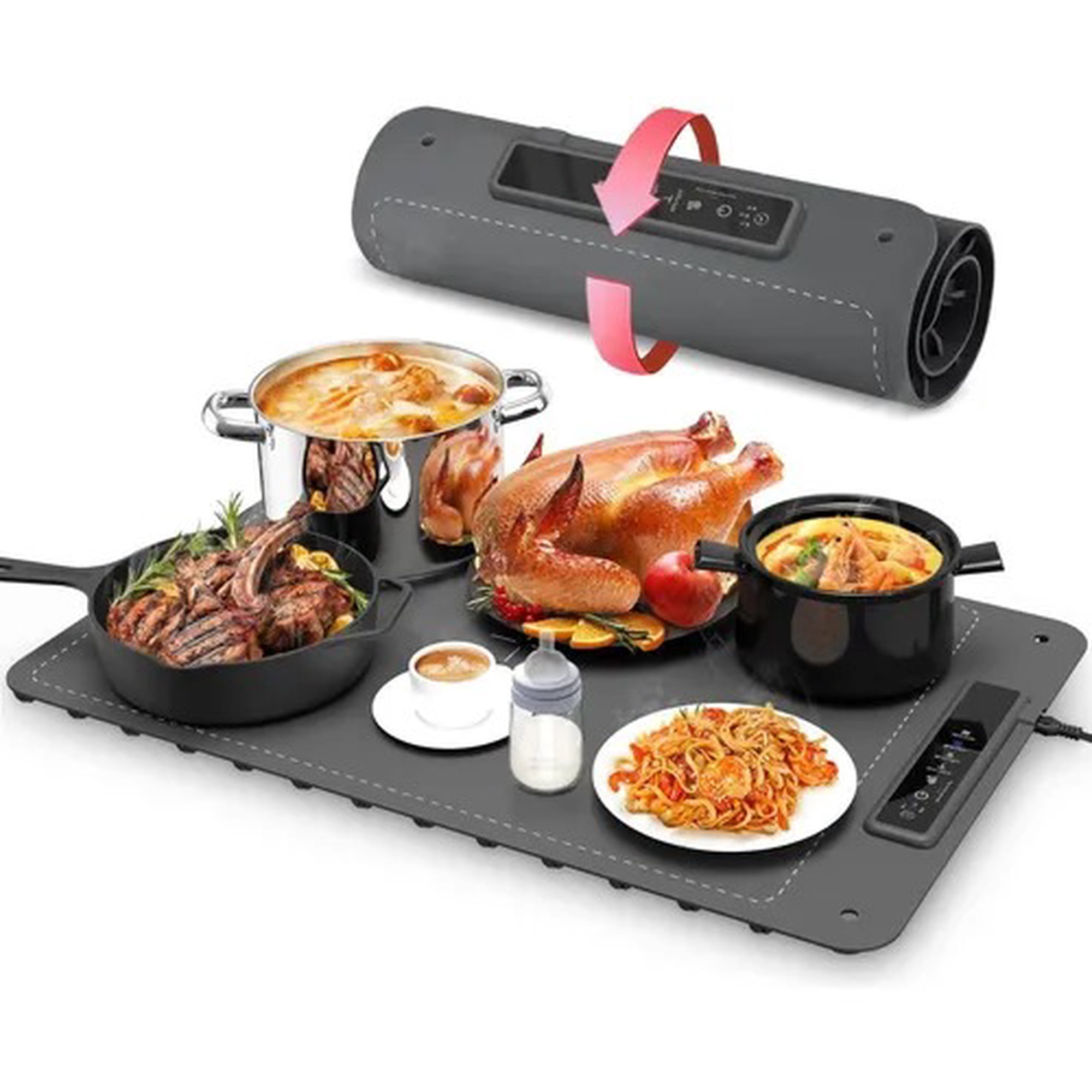 Genérica - Bandeja Calentador Para Comida Electrico Plegable Portátil