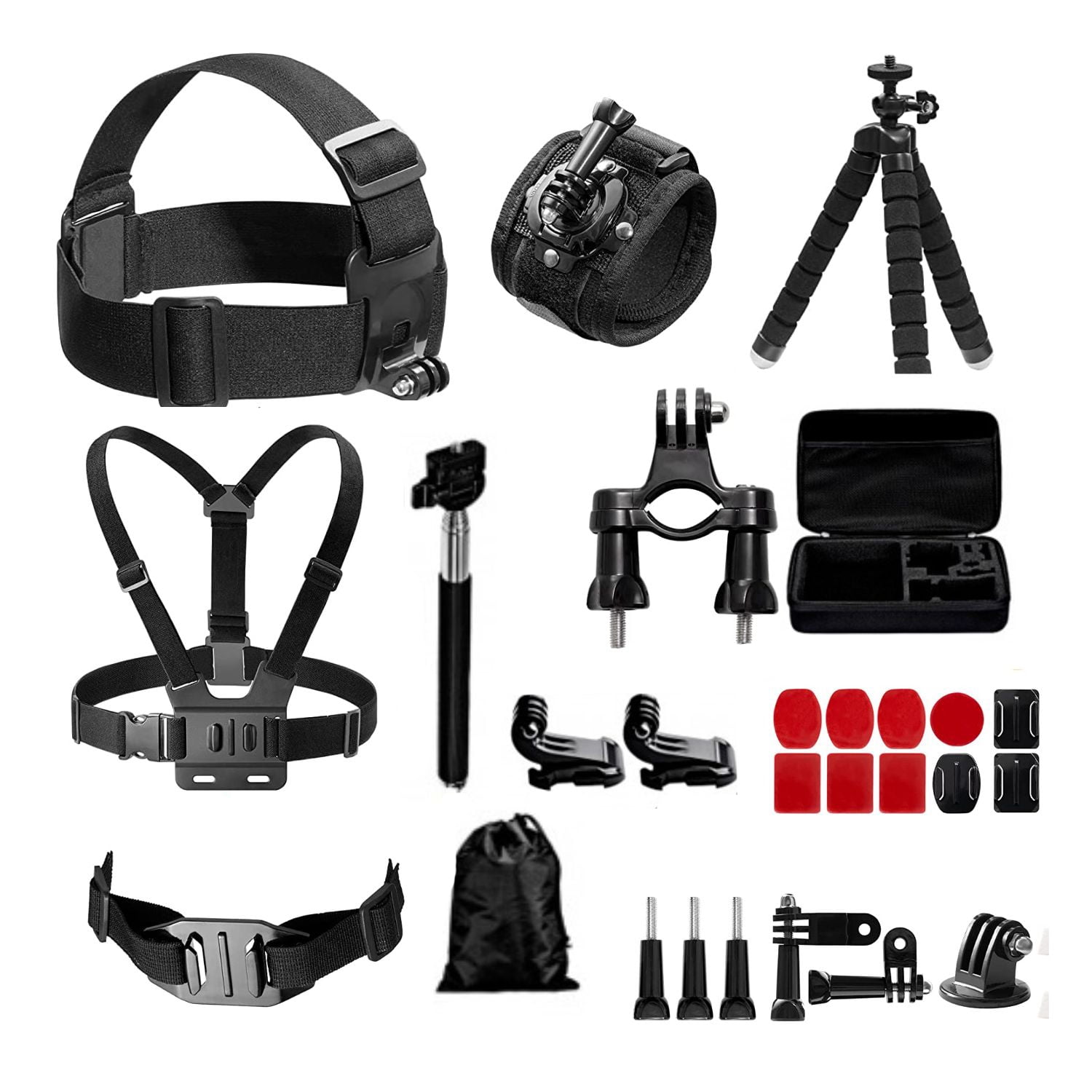 Genérico - Kit 30 Accesorios Camara Deportiva Gopro Con Estuche