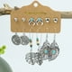 thumbnail image 5 of 36pairs Vintage Water Droplet Heart Eardrop Turquoise Pine Engraved Stud Earrings - Ancient Silver Geometric Design, 5 of 5