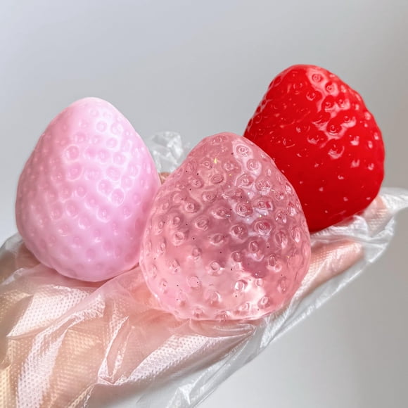 Squishies Gberlczz Fresa Grande Hechas a Mano Pegajosas 3 Piezas