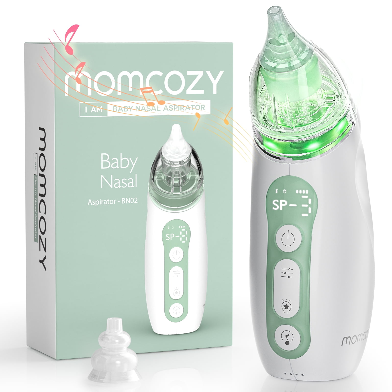 Momcozy Aspirador Nasal Portátil Eléctrico Para Bebés, Con Luz Relajante Y Música