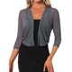 thumbnail image 1 of INSPIRE CHIC Boleros de Malla Transparente para Mujer de Halloween, Chaquetas Cortas de Manga 3/4 Ligeras, Gris Talla L, 1 of 6