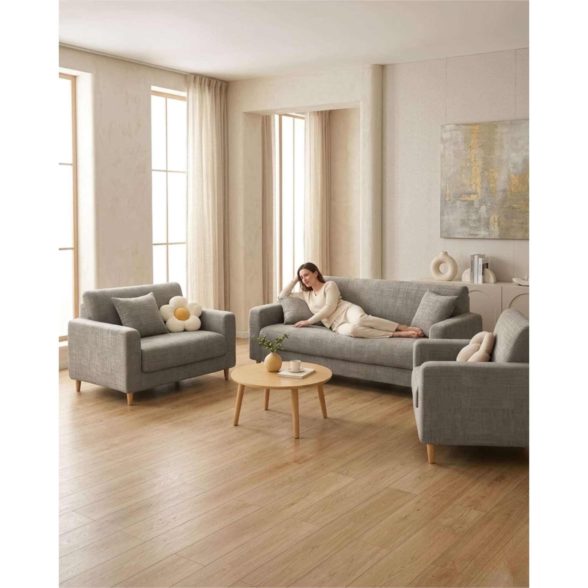 Myl Todo Hogar - Set Cubre Sillón 3+1+1 Protector De Tela Reforzada - Lavable Y Resistente