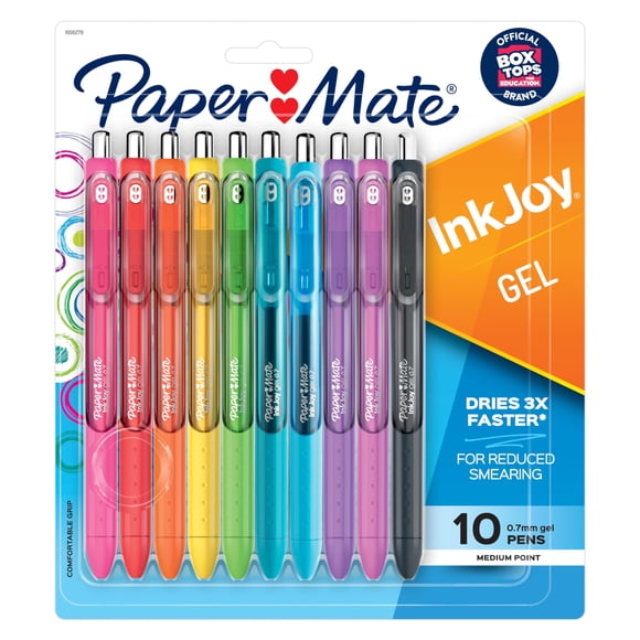 Bolígrafos de gel Paper Mate InkJoy de punta mediana, 0,7 mm, 10 unidades