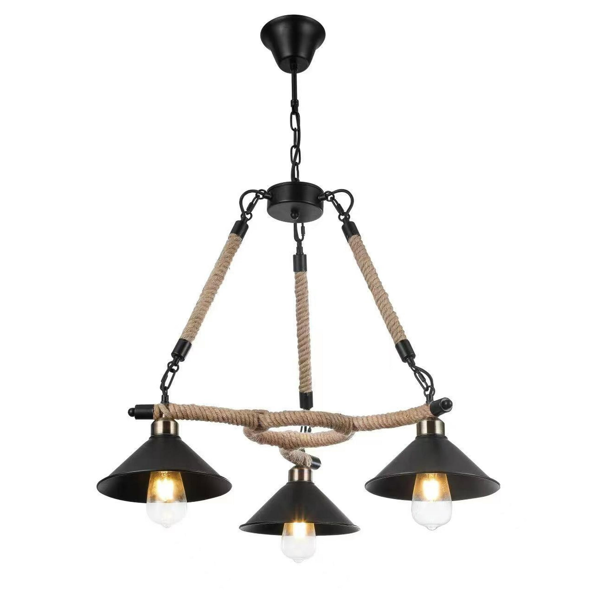 Want - Lampara Colgante Triple De Cañamo Porta E27