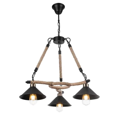 Want - Lampara Colgante Triple De Cañamo Porta E27