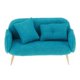 thumbnail image 4 of Casa de mu?ecas Sala de estar en miniatura Tela Love Seat Mini Sofá Muebles Azul, 4 of 5