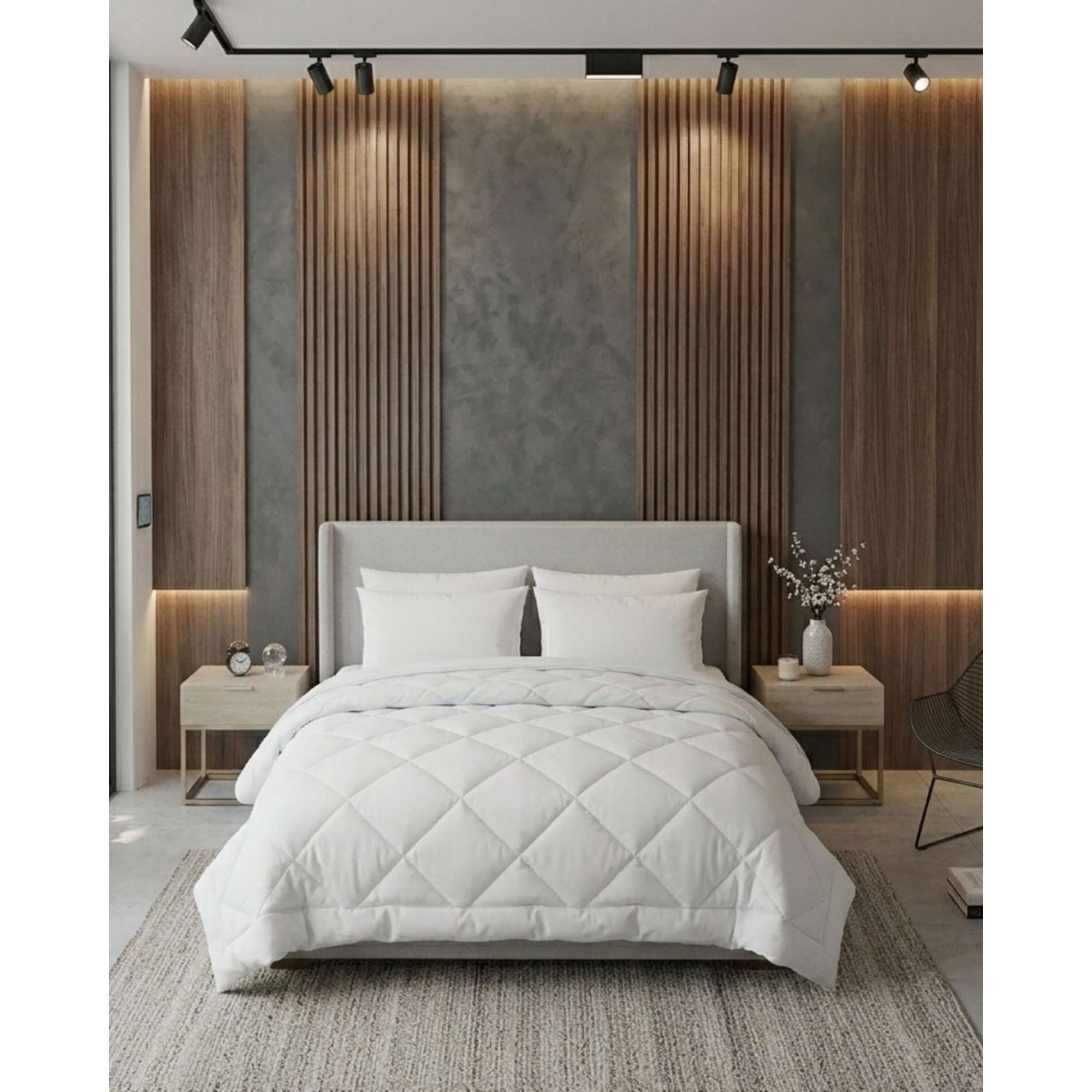 Rouss - Cubrecama Plumón Nordico Delgado 1 Plaza 150x200 Blanco