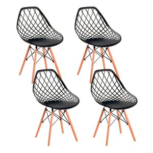 Klik Muebles - Pack De 4 Sillas Eames Enrejada Mesh - Negra