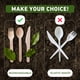 thumbnail image 3 of Juego de cubiertos de madera desechables Weemium, 300 unidades (100 tenedores, 100 cuchillos, 100 cucharas), 3 of 9