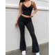 thumbnail image 1 of Set Deportivo Mujer Crop Top Escote V Y Calza Acampanada Foldover, 1 of 3