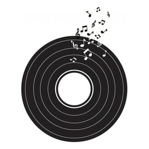 Rienda Libre Graphics - Decomural Vinyl Record Retro Music Notes Ws-44303