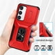 thumbnail image 5 of Funda Armada para Samsung Galaxy S23 con Tapa Deslizante y Soporte Magnético Giratorio Rojo, 5 of 5