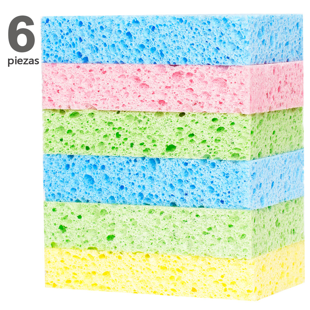 Aileda Esponja Para Cocina 6 Pzas/Pqt Esponja Multicolor