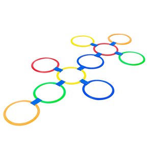 Magideal - Anillos Y Conectores De Rayuela, Equipo De Entrenamiento Sensorial, Anillos De Suelo Para Saltar Círculos De Rayuela Para Jardín Y Patio Trasero, 10 , 15 Pulgadas
