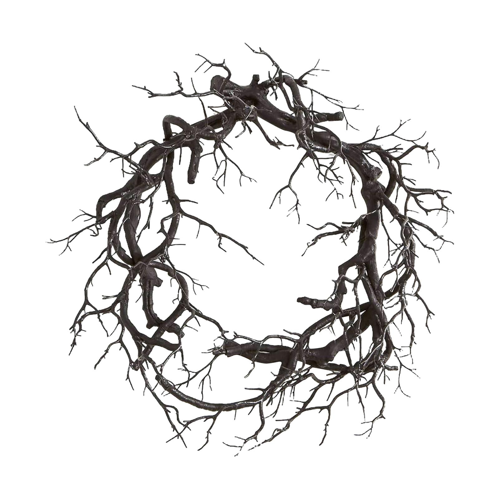 Bothyi - Guirnalda De Halloween Que Cuelga La Guirnalda De Rama Negra Espeluznante Para El Café Del Patio Trasero Del Hotel Sin Brillo Ni Brillo