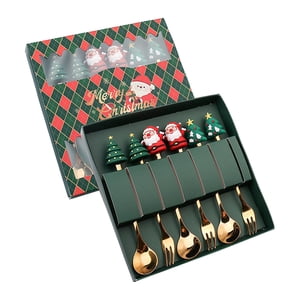 Bothyi - 6X Juegos De Cubiertos De Navidad Cucharas De Navidad Juego De Tenedores Para Fiesta Boda Restaurante Estilo B
