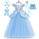thumbnail image 1 of Disfraz de Cenicienta Hulaha para niñas, vestido de princesa azul para niños, disfraces de Halloween para Halloween, disfraces para Cenicienta 3-4T, 1 of 9