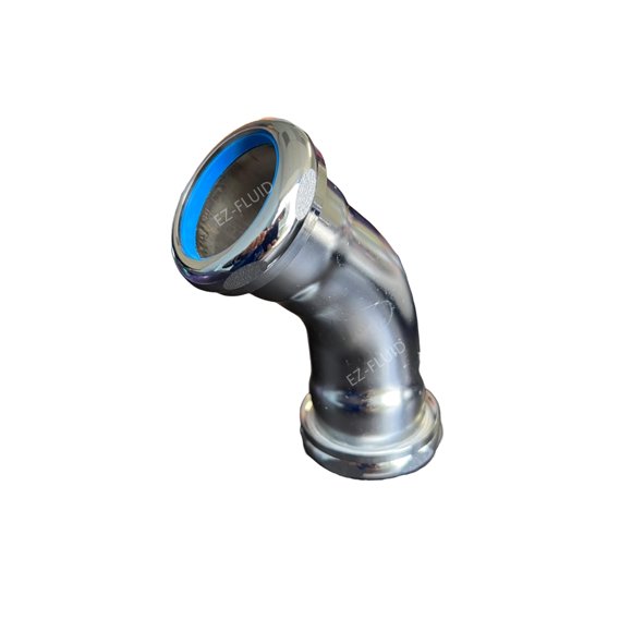 Codo para tubería EZ-FLUID de latón resistente de 1,5" calibre 17