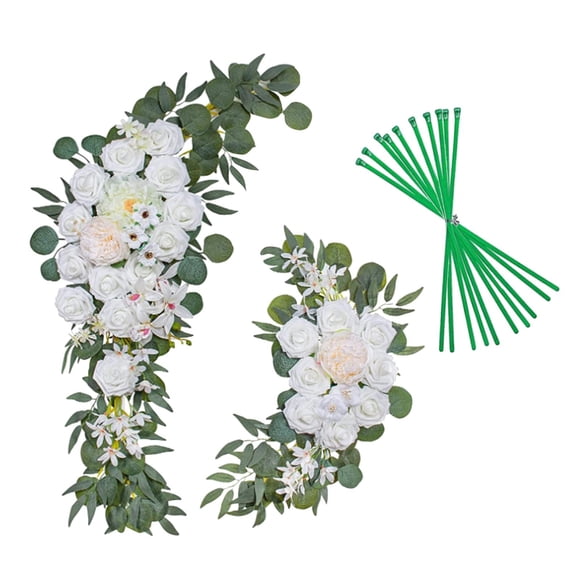 Arco De La Boda Flores Flores Artificiales Botín Para Puerta De Entrada Fiesta Blanco