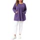 thumbnail image 4 of Agnes Orinda Blusa de Talla Grande para Mujer, Estilo Escolar Universitario, Cuello Redondo, Manga Larga, Plisada, Henley con Botones Decorativos y Bolsillos 1X Púrpura, 4 of 8