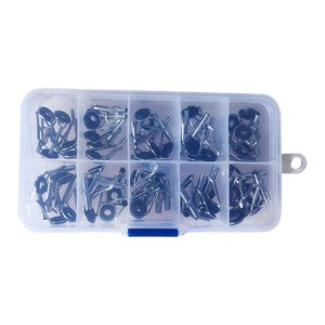 Ioensy - 50X Guías De Puntas De Caña De Pescar Tamaño Mixto En Una Caja Anillos Superiores Para La Reconstrucción De Cañas