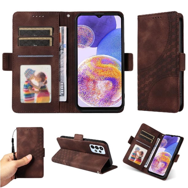 Carcasa FOXDOCK Samsung Galaxy M23 5G de cuero PU, diseño acolchado clásico, protección contra caídas y rayones