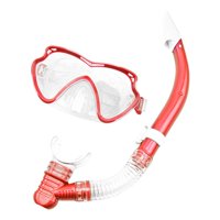 Magideal - Conjunto De Máscara De Esnórquel Máscara De Buceo Respiración Fácil Máscara De Buceo De Alta Definición Y Esnórquel, Gafas De Equipo De Esnórquel Para Rojo