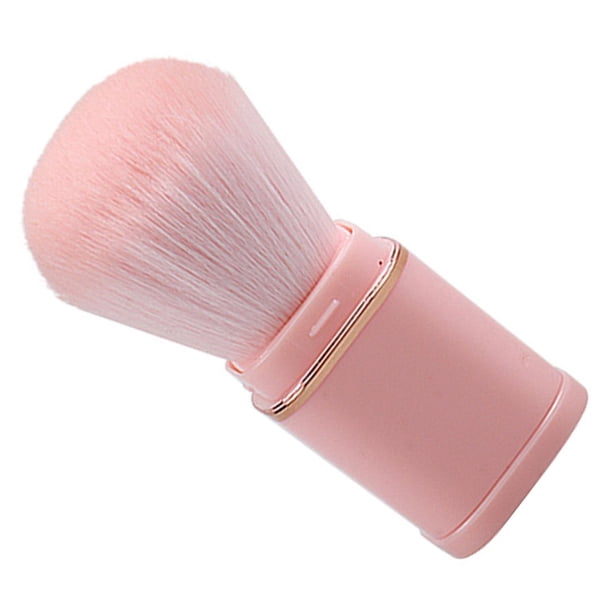 Brocha de maquillaje retráctil portátil con cubierta / Brocha de rubor de cara pequeña de viaje suave y esponjosa / para bronceador de contorneado de , Rosado