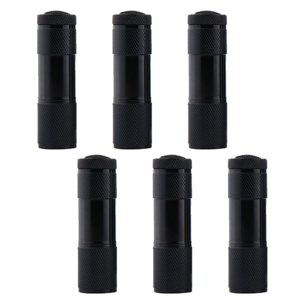 Linterna de luz violeta de 6 piezas y 9 LED, lámpara detectora de dinero UV