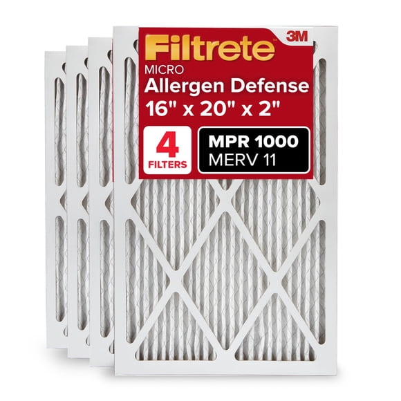 Filtro de aire HVAC Filtrete 16x20x2 MERV 11 MPR 1000, paquete de 4