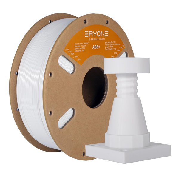 Filamento para impresora 3D ERYONE ABS Plus de 1,75 mm, bobina de 1 kg, blanco