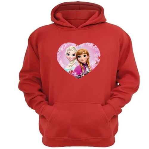 Genérico - Polerón Canguro Elsa Y Anna Rojo Talla Xs Unisex