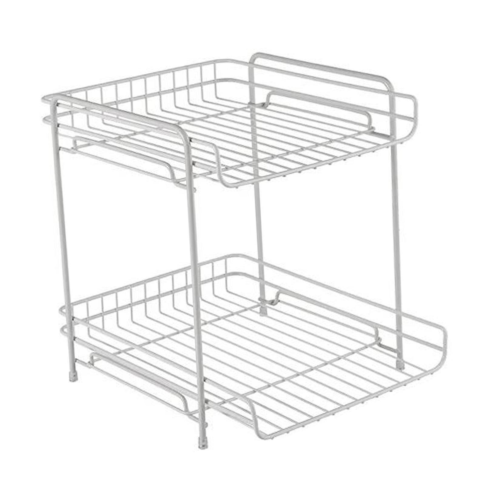 Bothyi - Organizador De Gabinete, Soporte De Escritorio Ahorrador De Espacio Para Sala De Estar, Baño, Oficina, Blanco