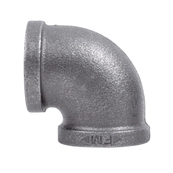 Codo de hierro negro moldeable STZ Industries de 90 grados, 4 pulgadas