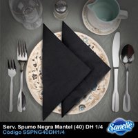 Sanelle - Servilleta Spumo Negra Mantel 40 Doble Hoja Doblado 1 4