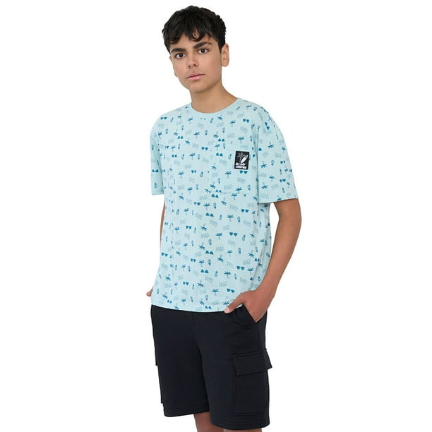 Polera Niño Teen MC Full Bolsillo Verde Corona